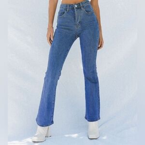 Princess Polly Dark Wash Flare Jeans sz 8